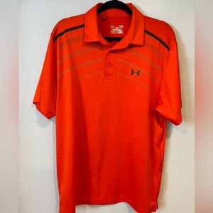 Under Armour Men's Orange Loose Fit Polo Size Large